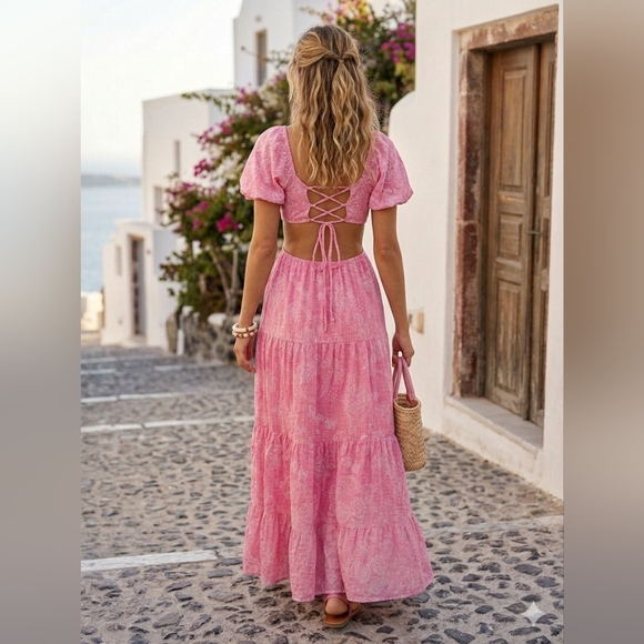 Vestique Pink Maxi Dress - Picture 2 of 12